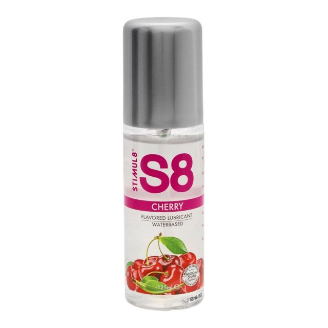 Stimul8 S8 vandbaseret glidecreme med lækker smag  -  125 ml-Kirsebær